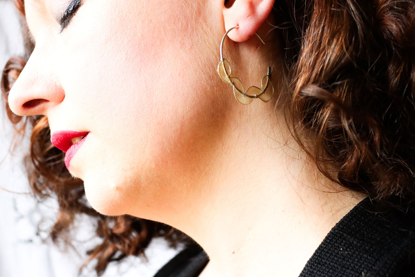 Sea Fan Earrings : silver & ivory