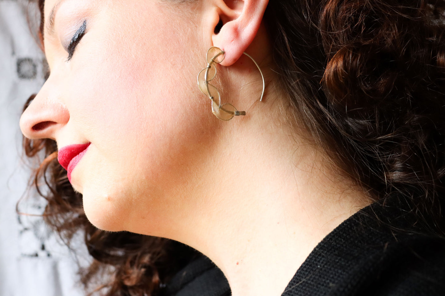 Sea Fan Earrings : silver & ivory