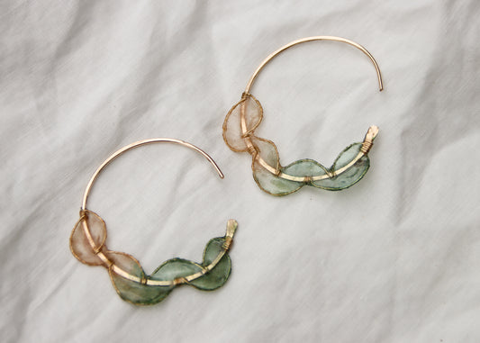 Sea Fan Earrings, Gold-Filled
