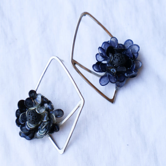 Shadowed Floral Earrings