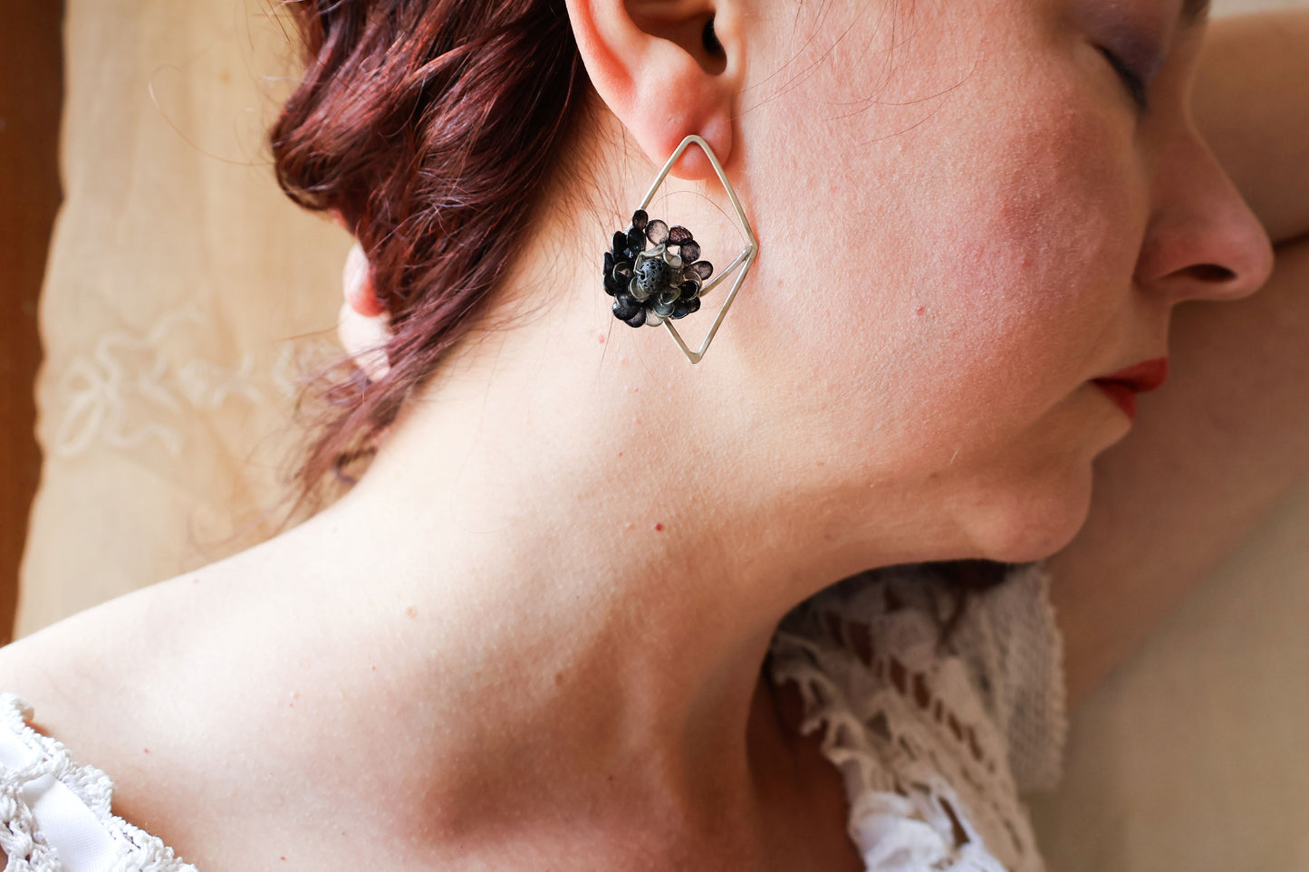 Shadowed Floral Earrings