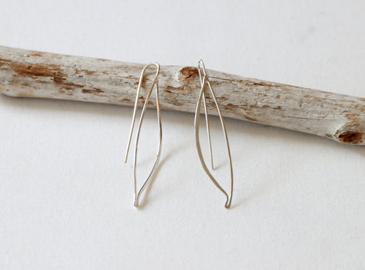 Sage Leaf Earrings, Sterling Silver
