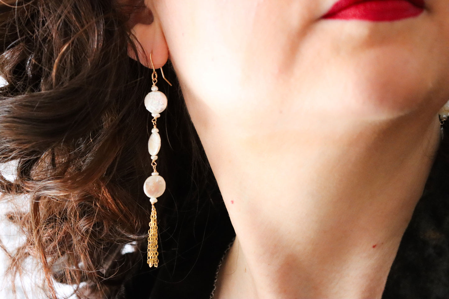 Snowfall Earrings : 14k gold filled