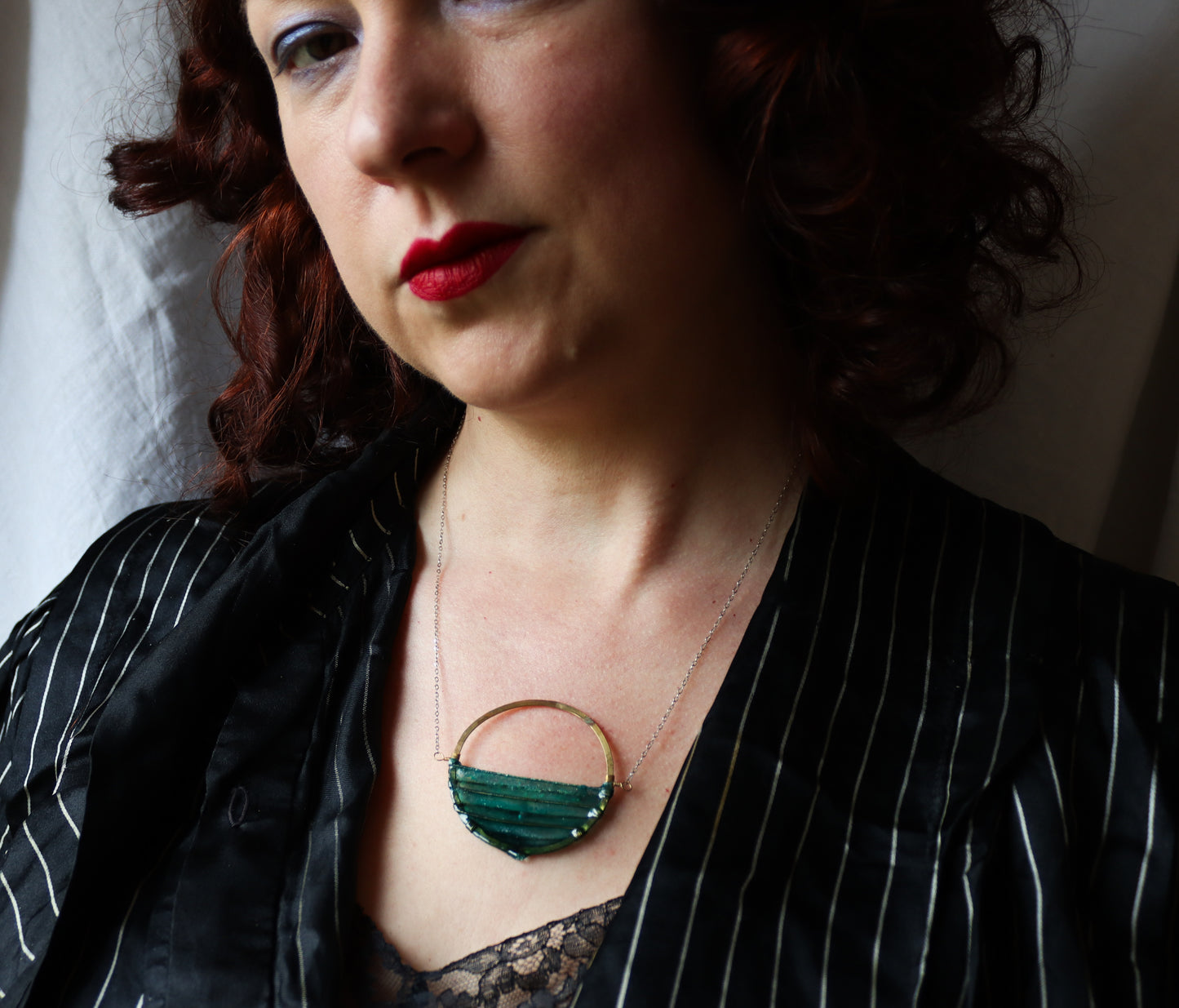 Sunrise Necklace, evergreen