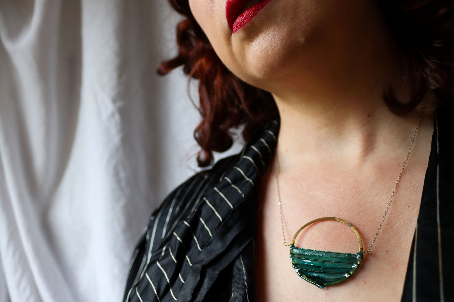 Sunrise Necklace, evergreen