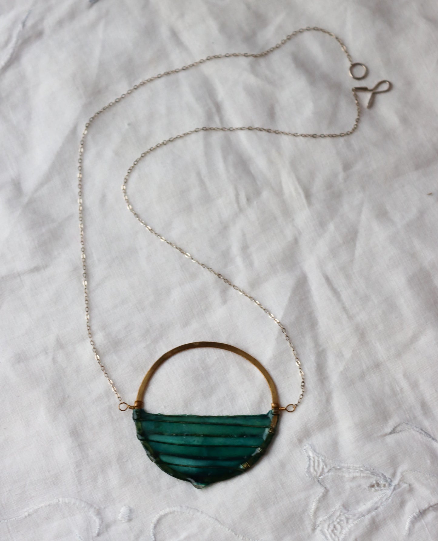 Sunrise Necklace, evergreen
