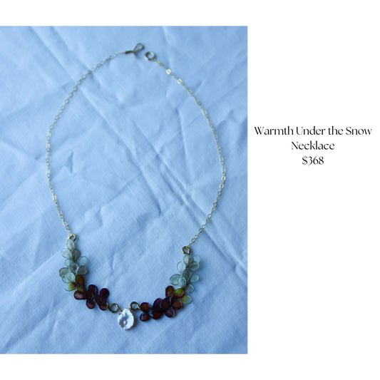 Private Listing for Jessica : Snow at Dawn Earrings, Warmth Under the Snow Necklace